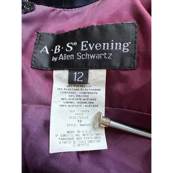 Vintage 90s ABS Evening Velvet and Satin Long Formal Party Dress Size 12 - Picture 6 of 6